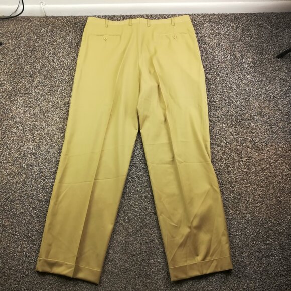 NWT Brioni Dress Pants Super 140s Wool Cannes Pleated Cuffed Tan Mens 38x31 Flaw - Picture 7 of 13